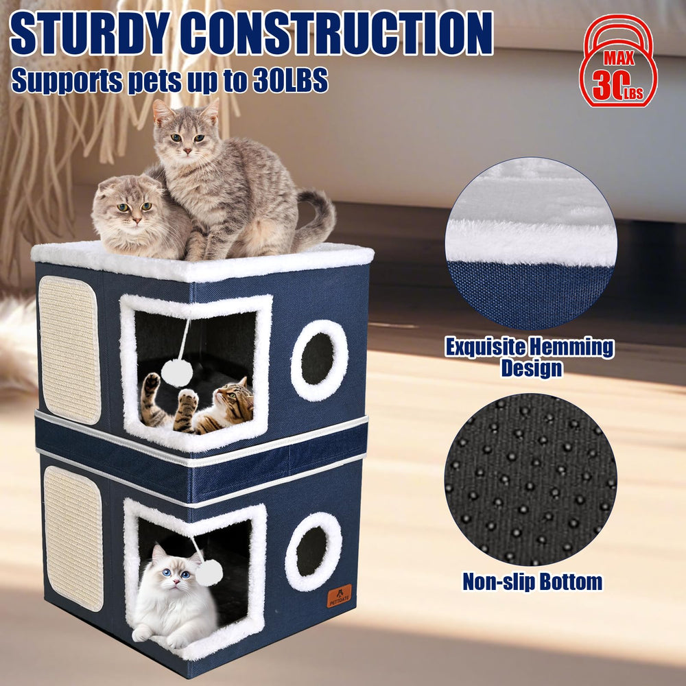 PETTDATE spacious hideaway measures 16.1 by 16.1 by 12.6 inches for cozy retreats