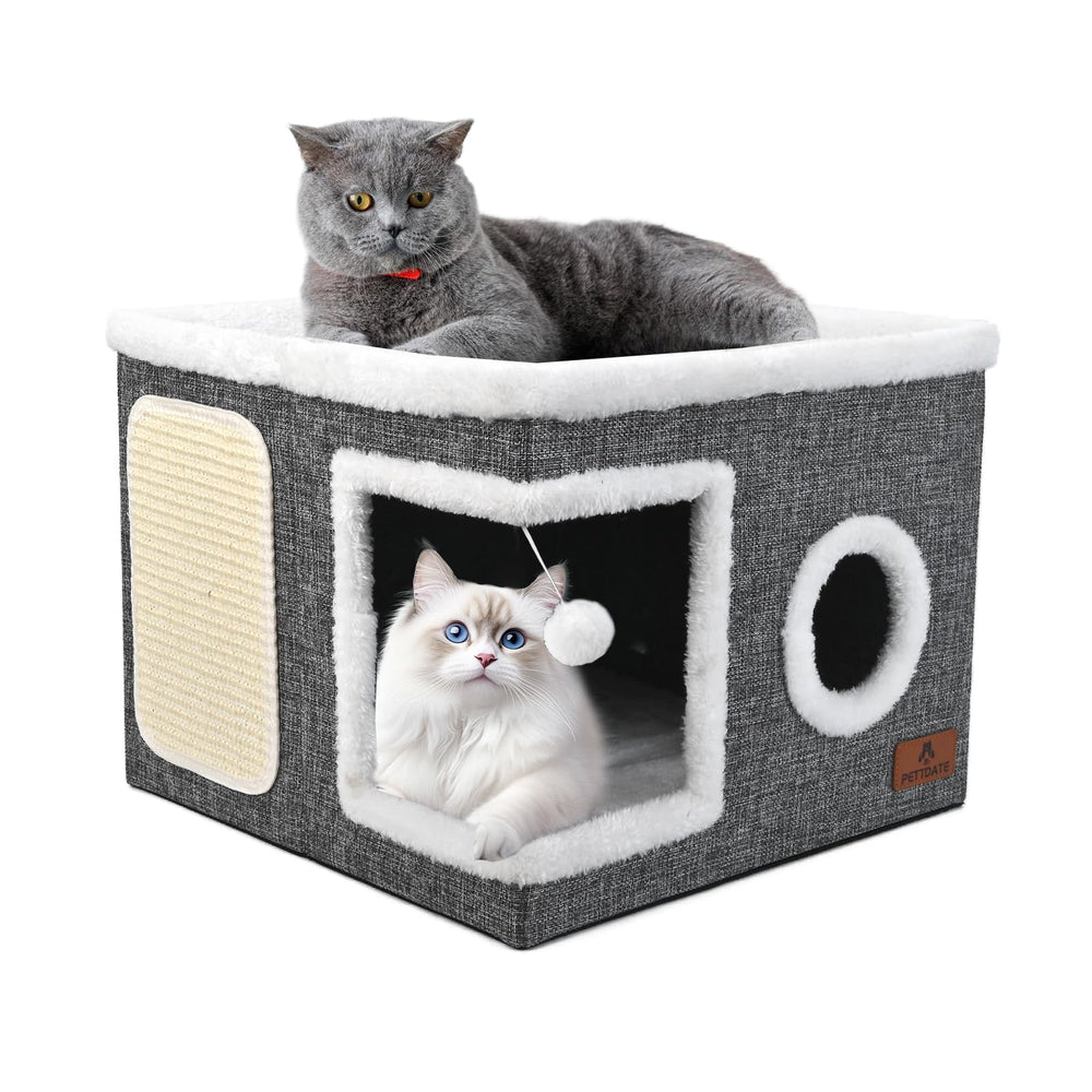 PETTDATE dual level cat bed upper bed for lounging in living room