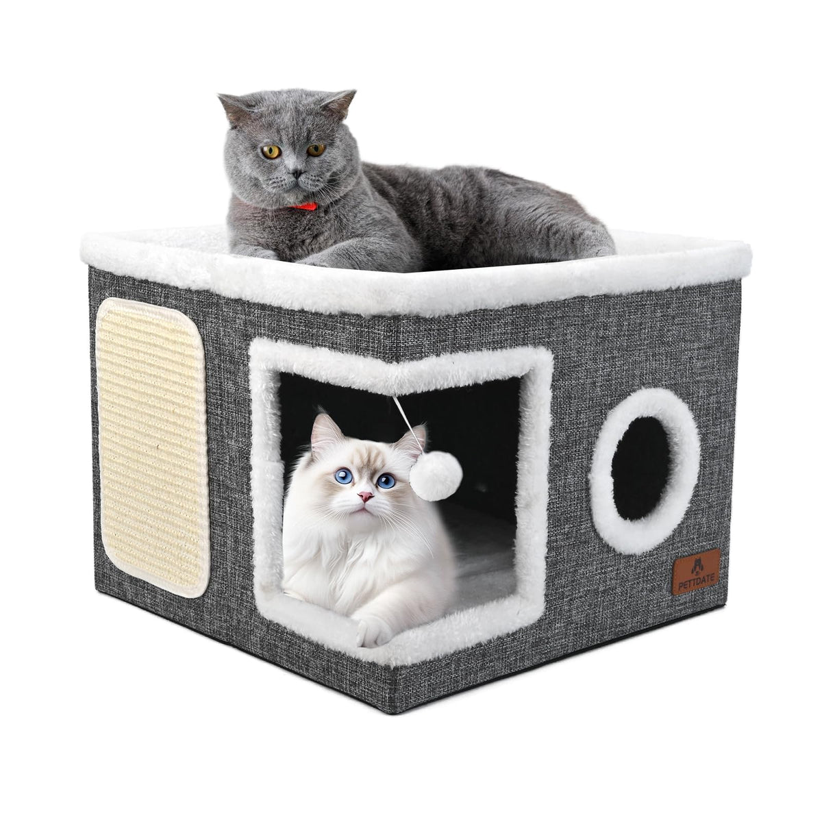 PETTDATE dual level cat bed upper bed for lounging in living room