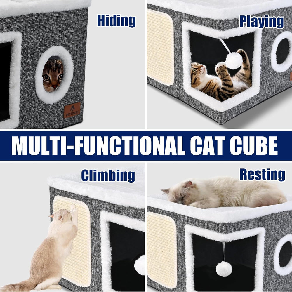 PETTDATE cat bed gray room setup complements modern decor