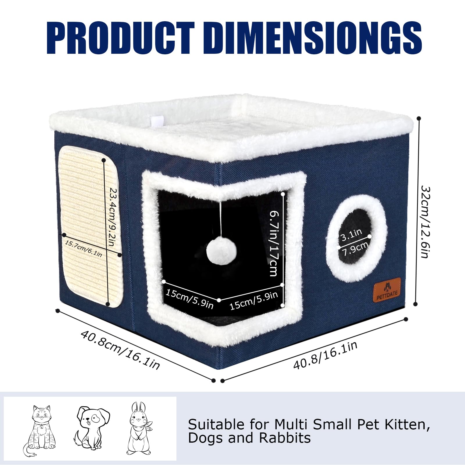 PETTDATE cat bed hideaway condo offers a private retreat for cozy cats.