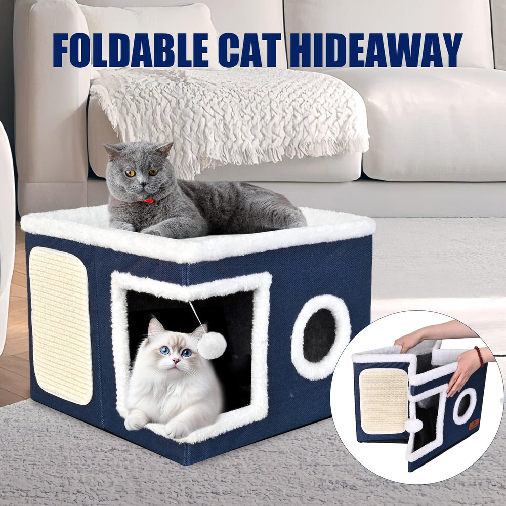 PETTDATE cat bed reversible cushion provides velvet warmth and linen breathability.