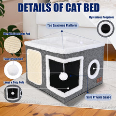 PETTDATE cat bed reversible cushion shows velvet warmth and linen breathability