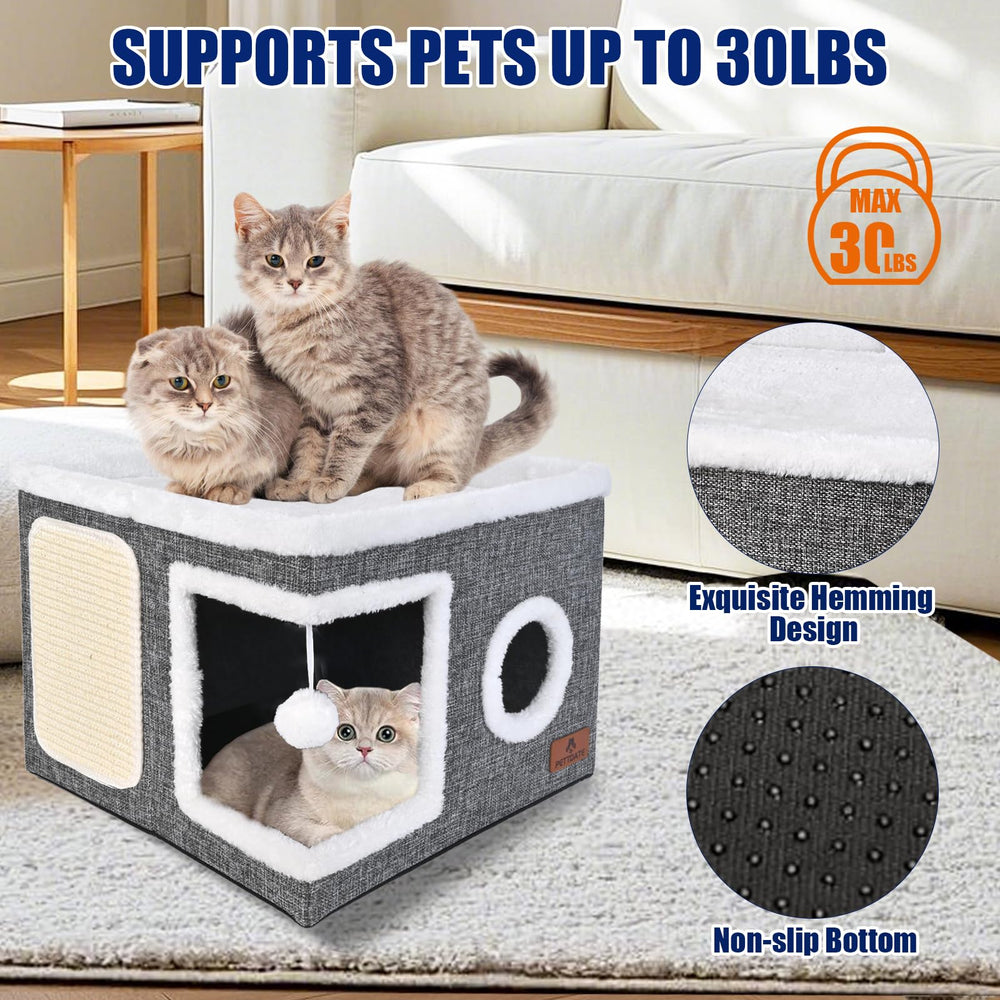 PETTDATE cat bed side scratch pad protecting furniture during play