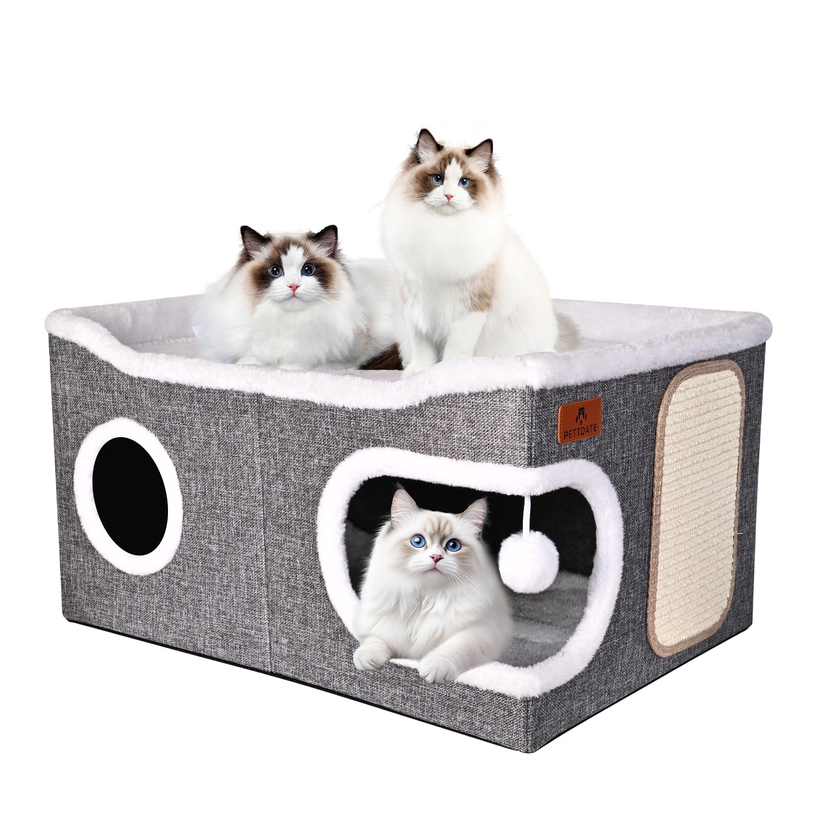 PETTDATE extra-large cat bed open-top lounge for restful naps and spacious comfort.