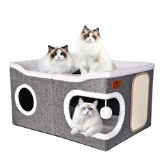 PETTDATE extra-large cat bed open-top lounge for restful naps and spacious comfort.