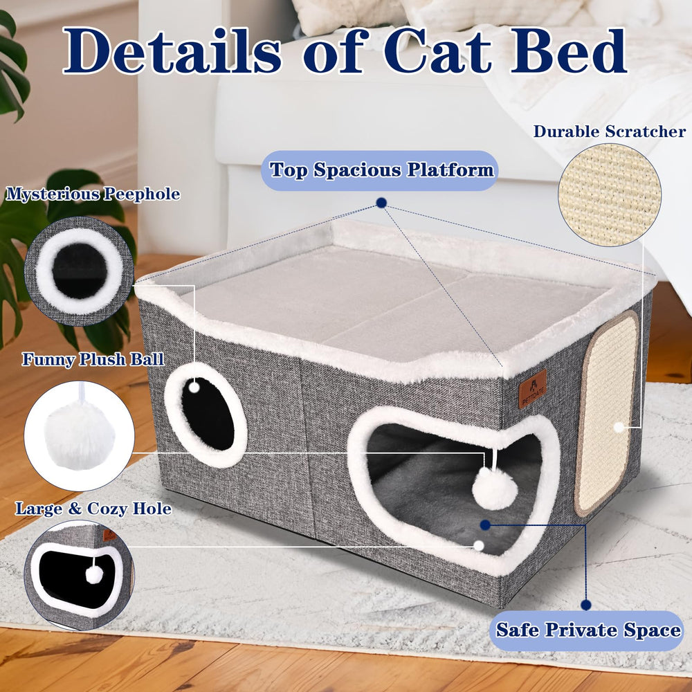 PETTDATE foldable cat hideaway demonstrates portability and easy storage.