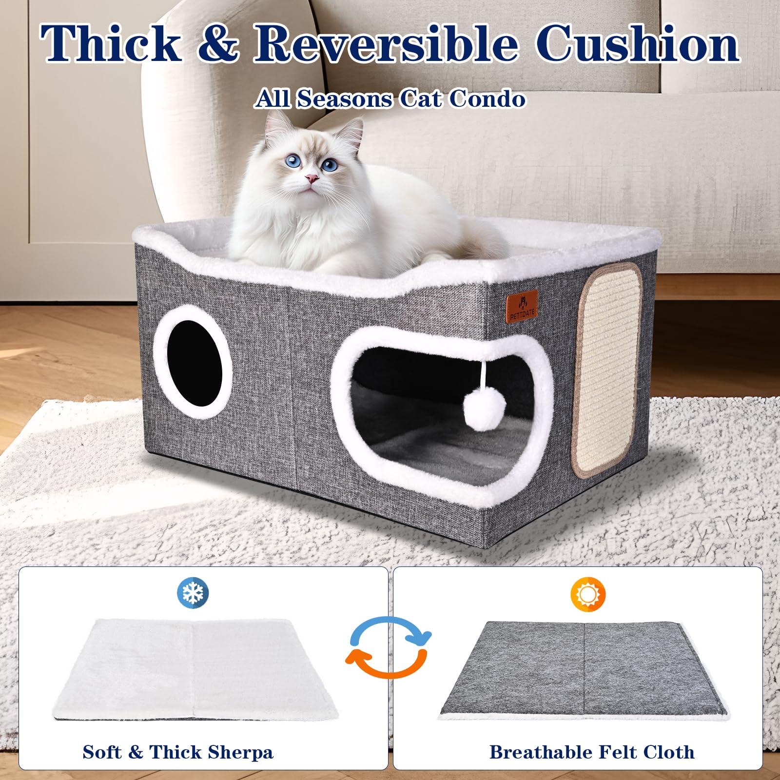 PETTDATE side sisal scratching pad protects furniture while rewarding claw care.