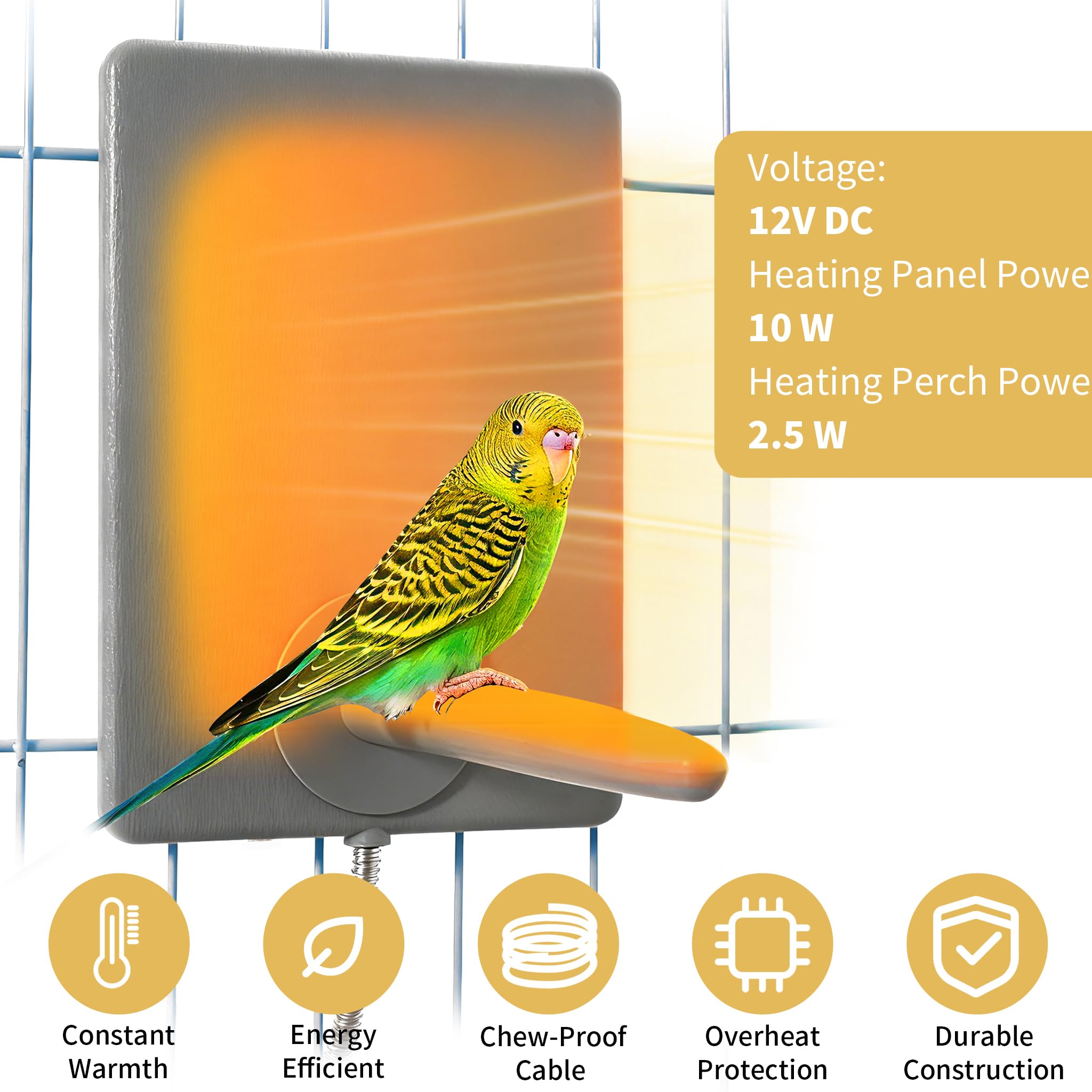 PetTemp abs-chew-proof-panel demonstrates durable, safe materials resilient to bird pecking