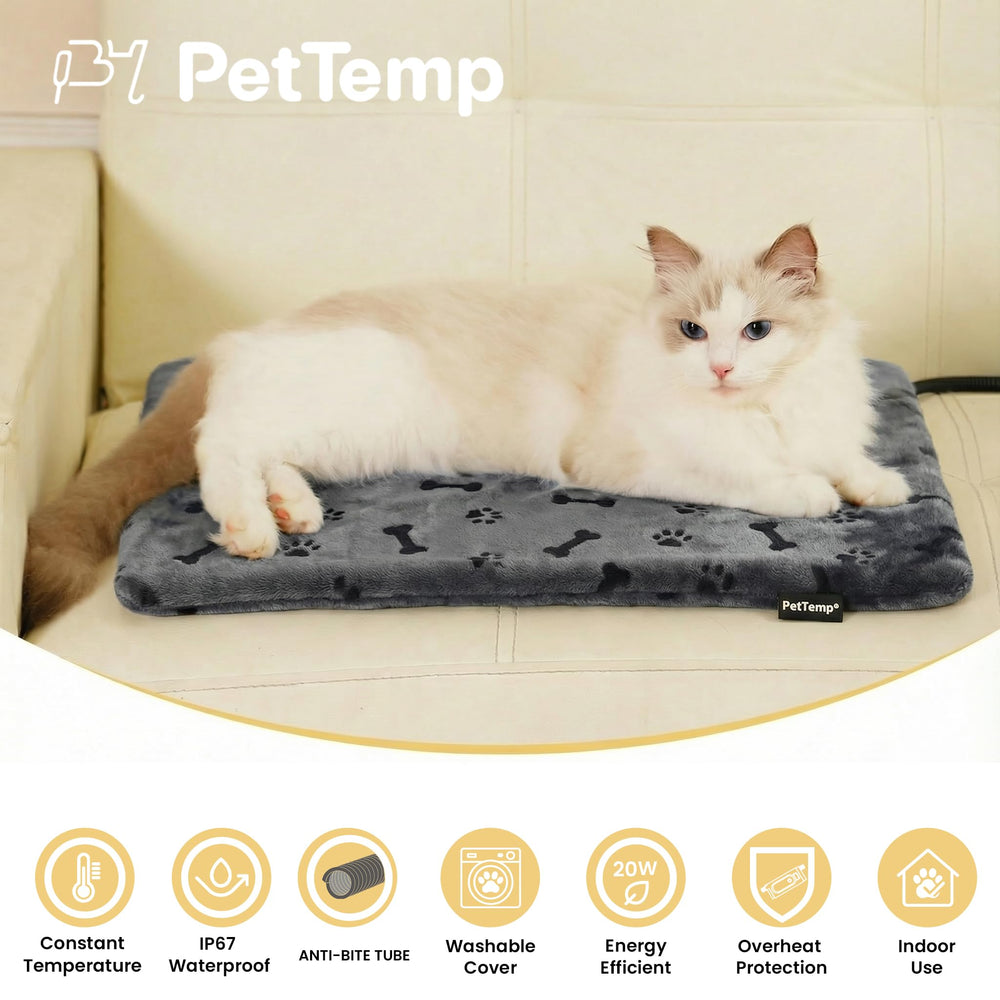 PetTemp pad close-up on chew-resistant cord enhances safety