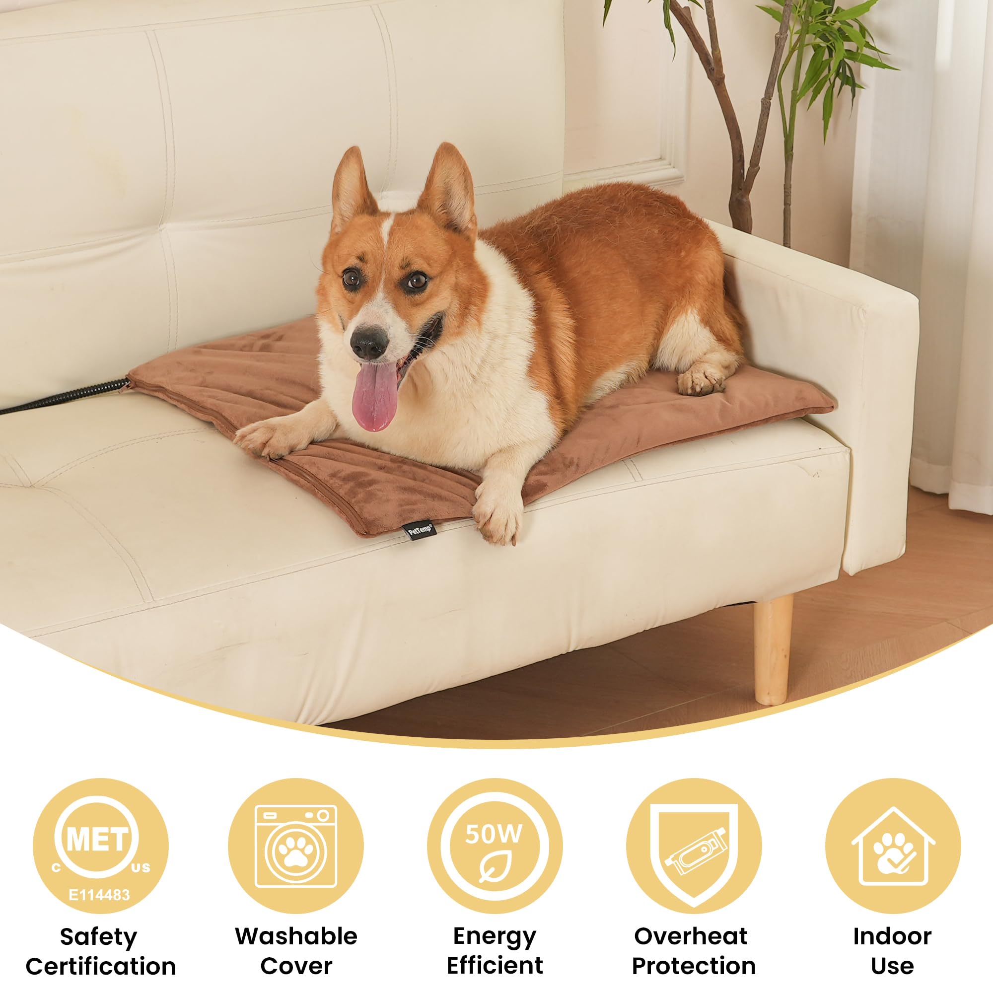 PetTemp chew-resistant cord feature for pet safety during use.