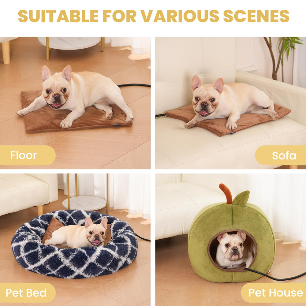 PetTemp chew-resistant cord and waterproof vinyl layer protect pets and floors.