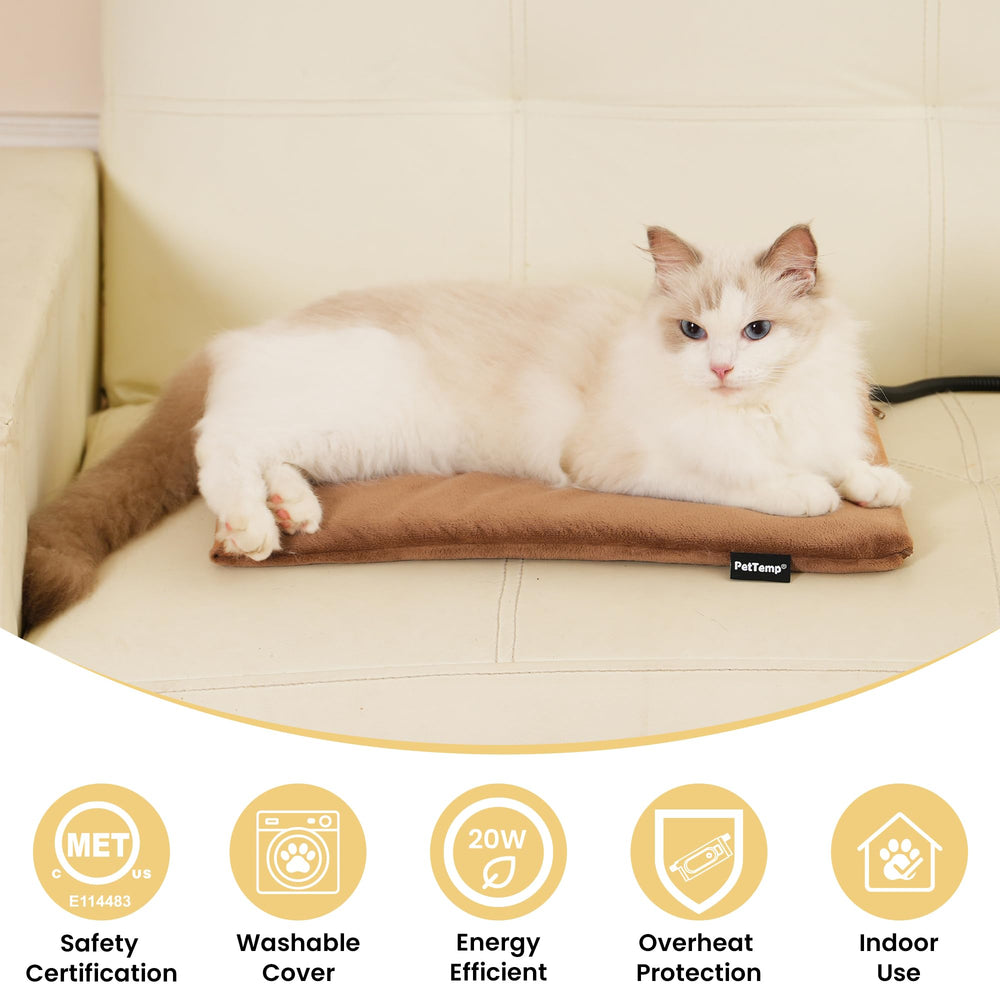 PetTemp heated pad in crate scene highlights cozy warmth on demand.