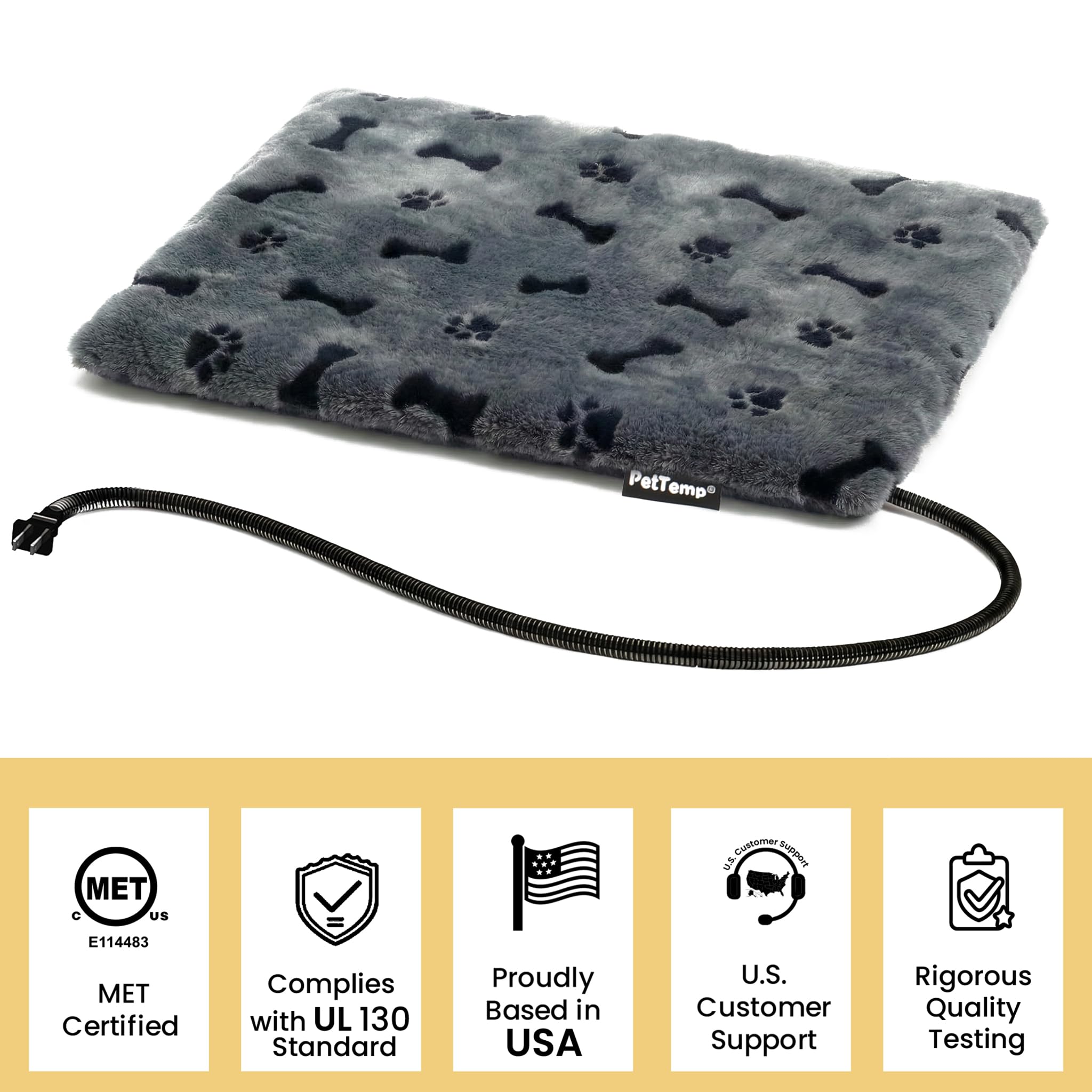 PetTemp heated pad round 16 inch in use for crate comfort