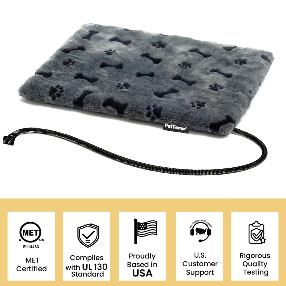 PetTemp heated pad round 16 inch in use for crate comfort