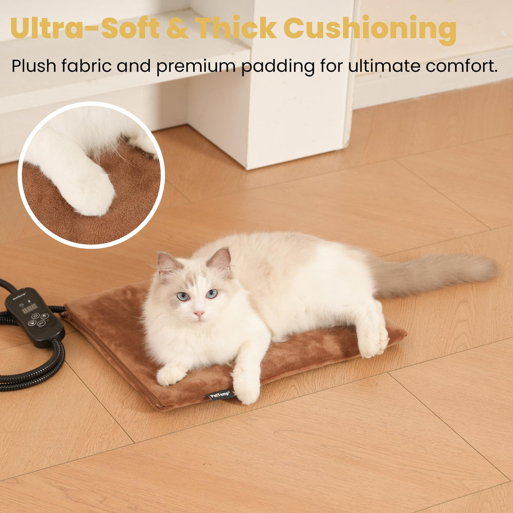 PetTemp heating pad LED indicators display current settings clearly
