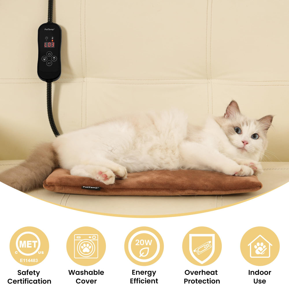 PetTemp heater with timer and auto shut-off for convenient use