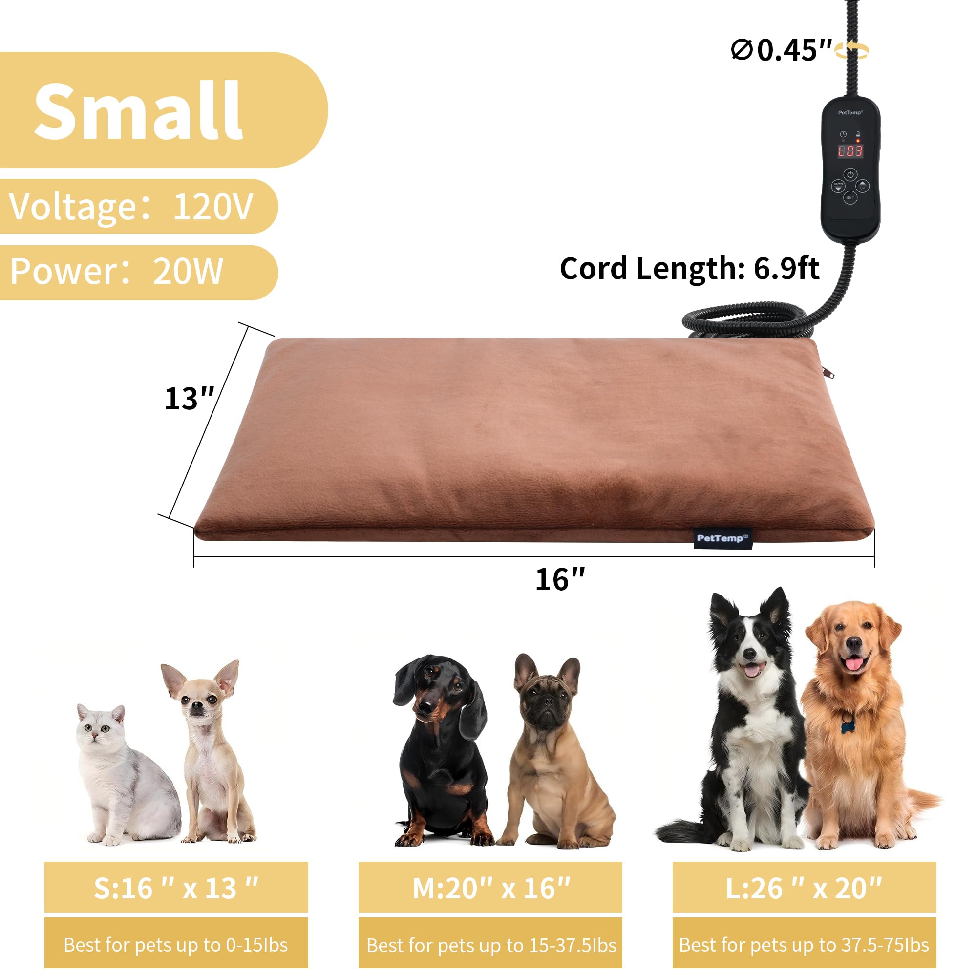PetTemp waterproof layer protects the heating pad from spills