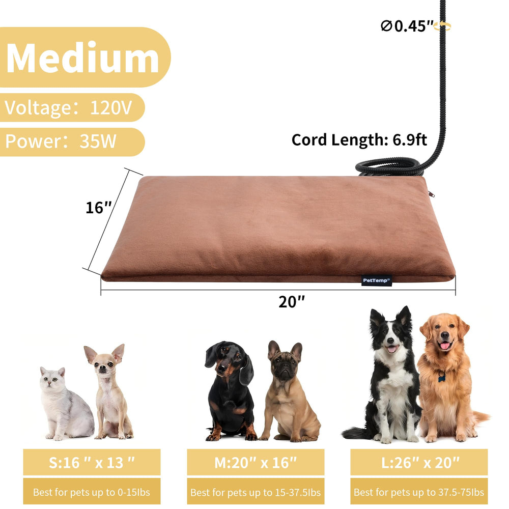 PetTemp removable plush cover in two styles for easy cleaning.