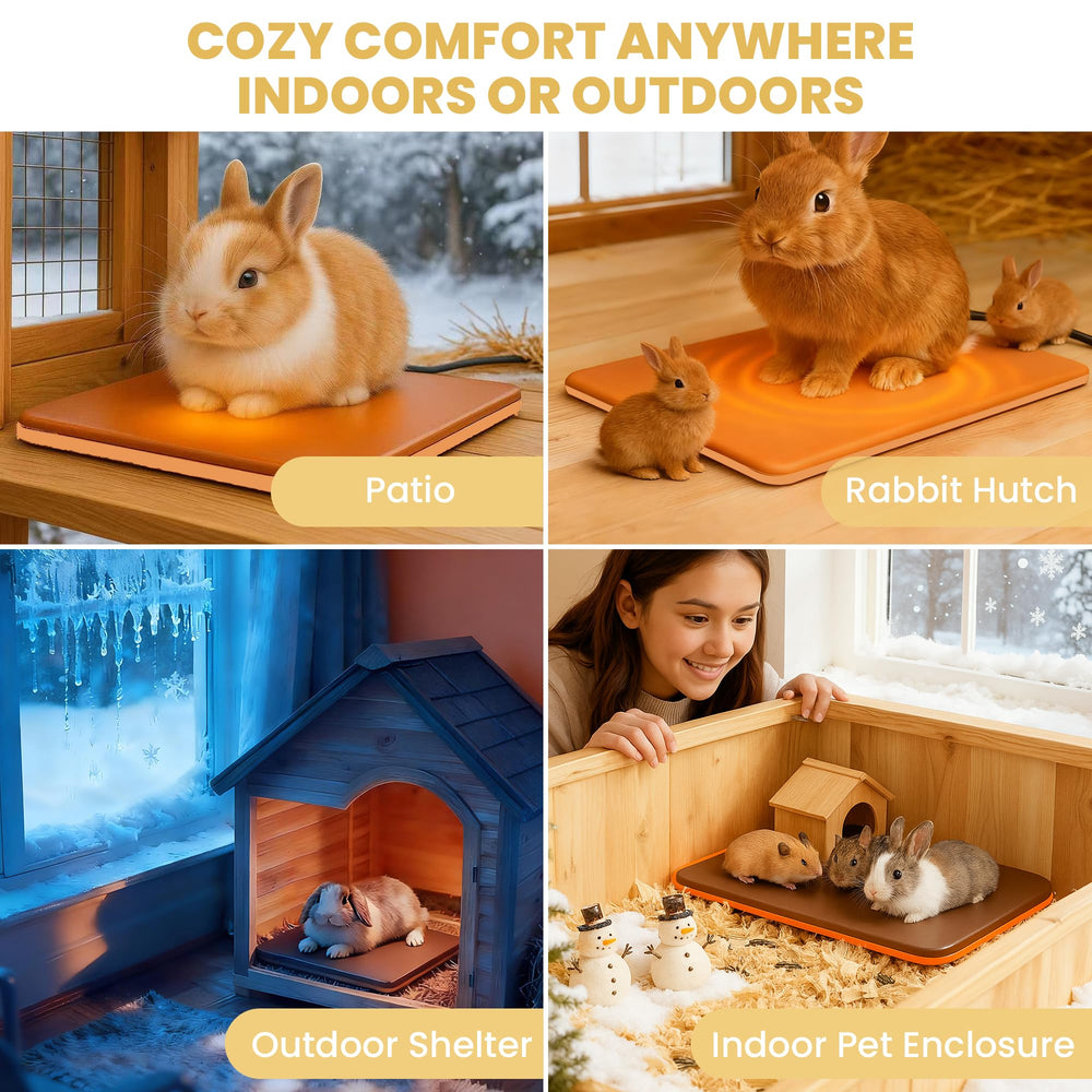 PetTemp heating pad keeps rabbits snug as they snuggle into the soft surface.