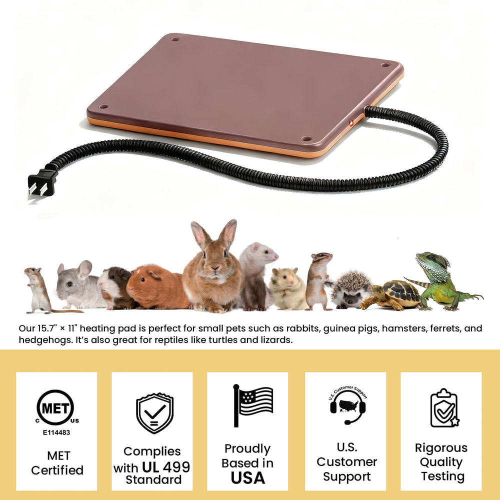 PetTemp thermostat-control feature on heating pad highlights precise warmth for small pets.