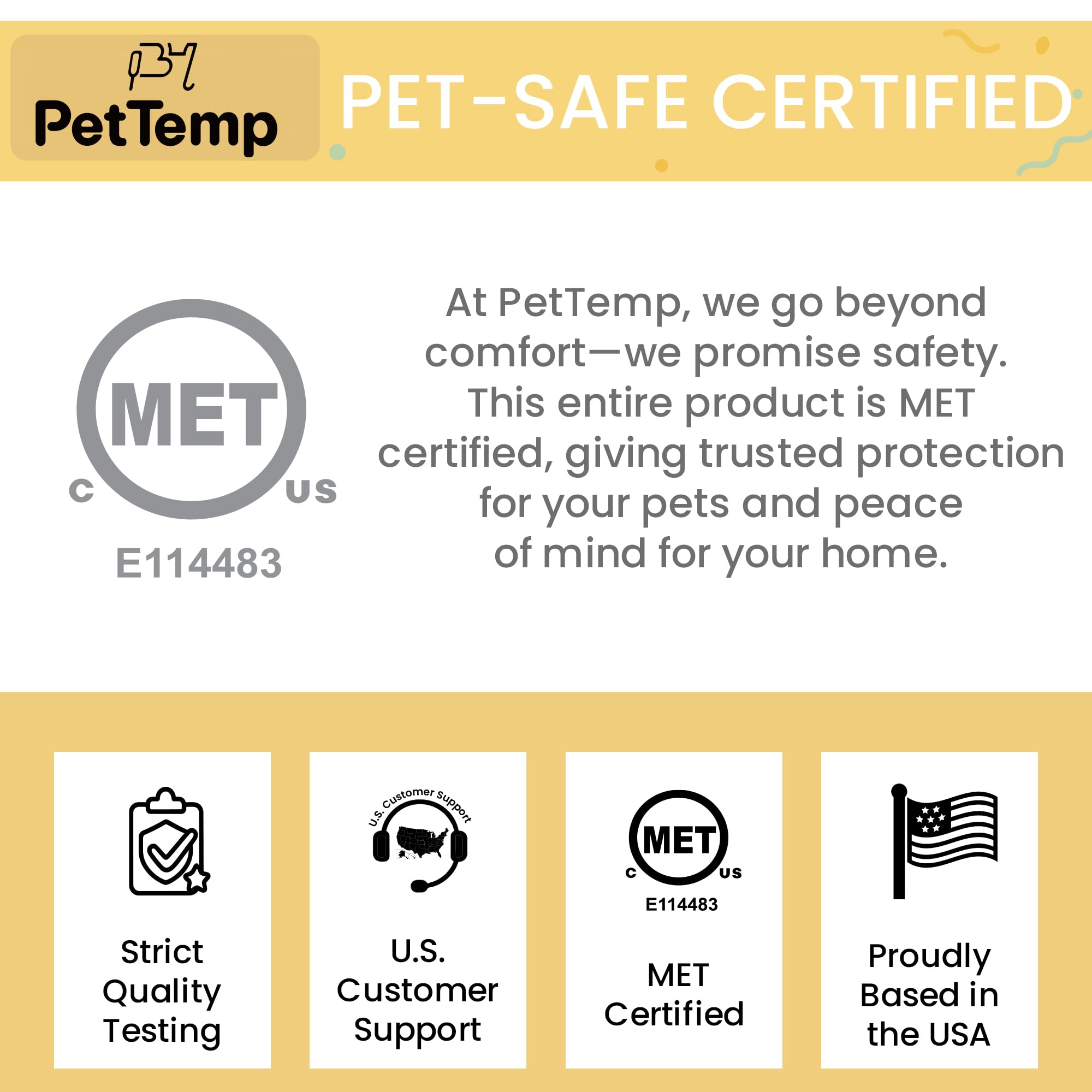 PetTemp US-based support and 1-year warranty provides peace of mind.