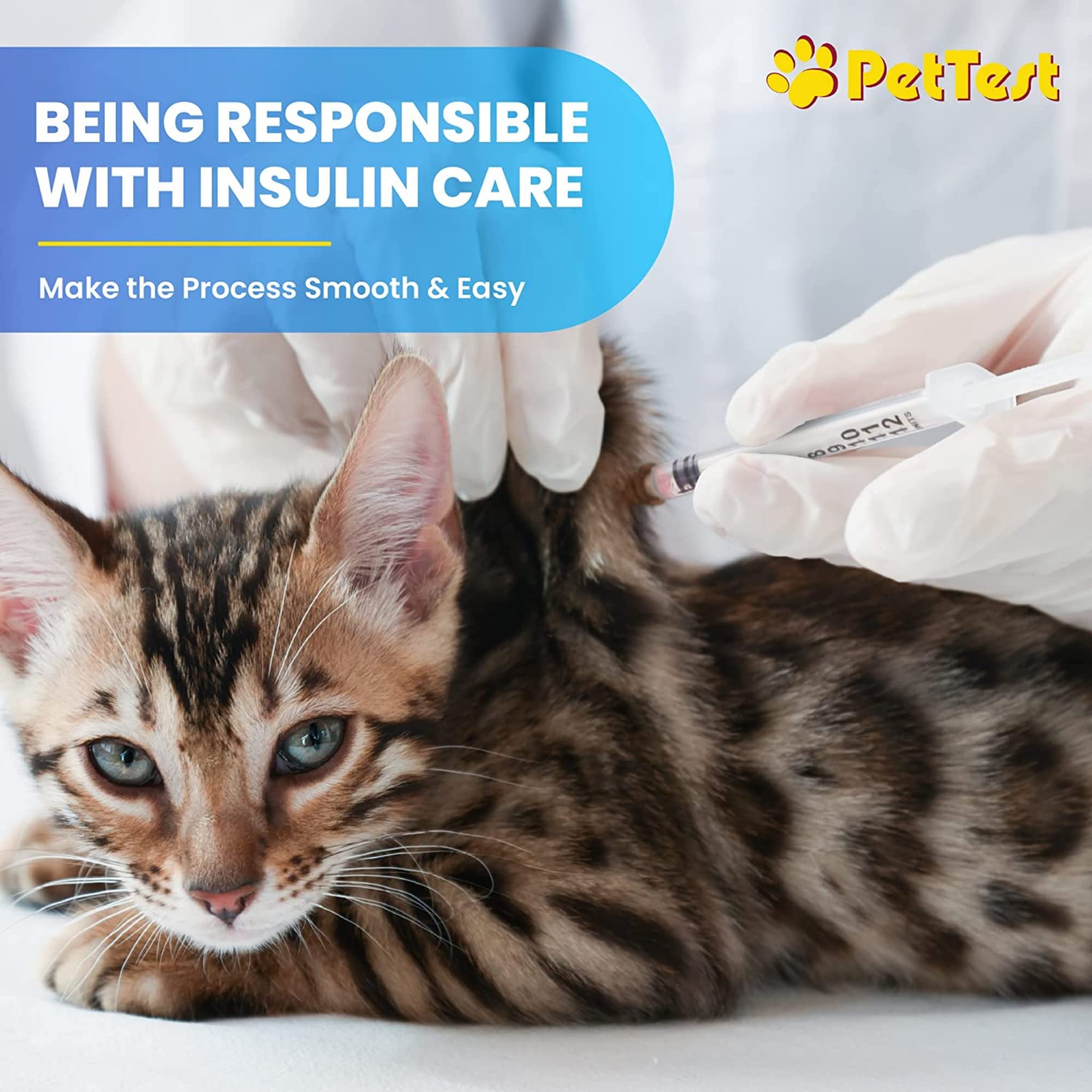 PetTest U-40 cat and dog care image showing easy diabetic care at home.