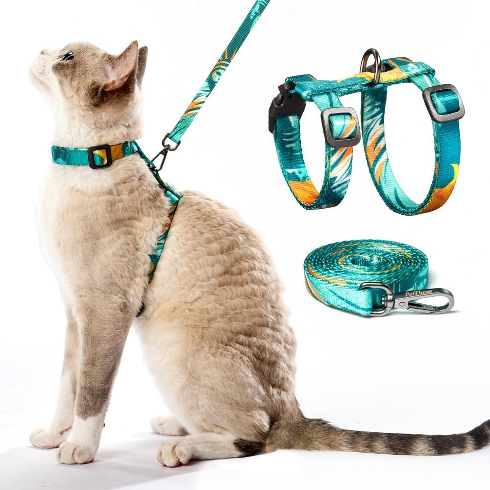 PetThem cat harness escape-proof design for safe outdoor adventures.