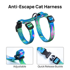 PetThem harness Hawaii Green ABS buckle close-up shows secure fit