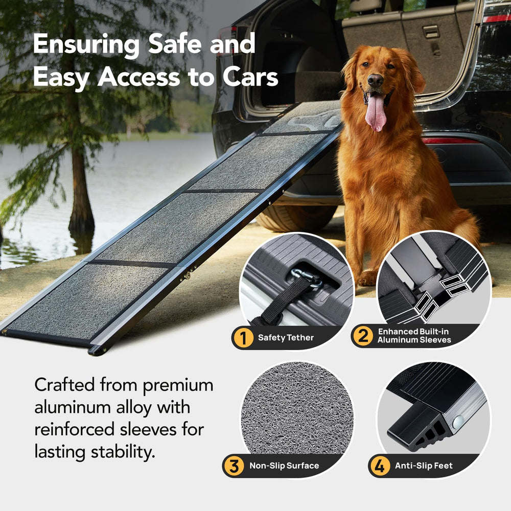 PetThem dog ramp folds compact for quick storage and travel