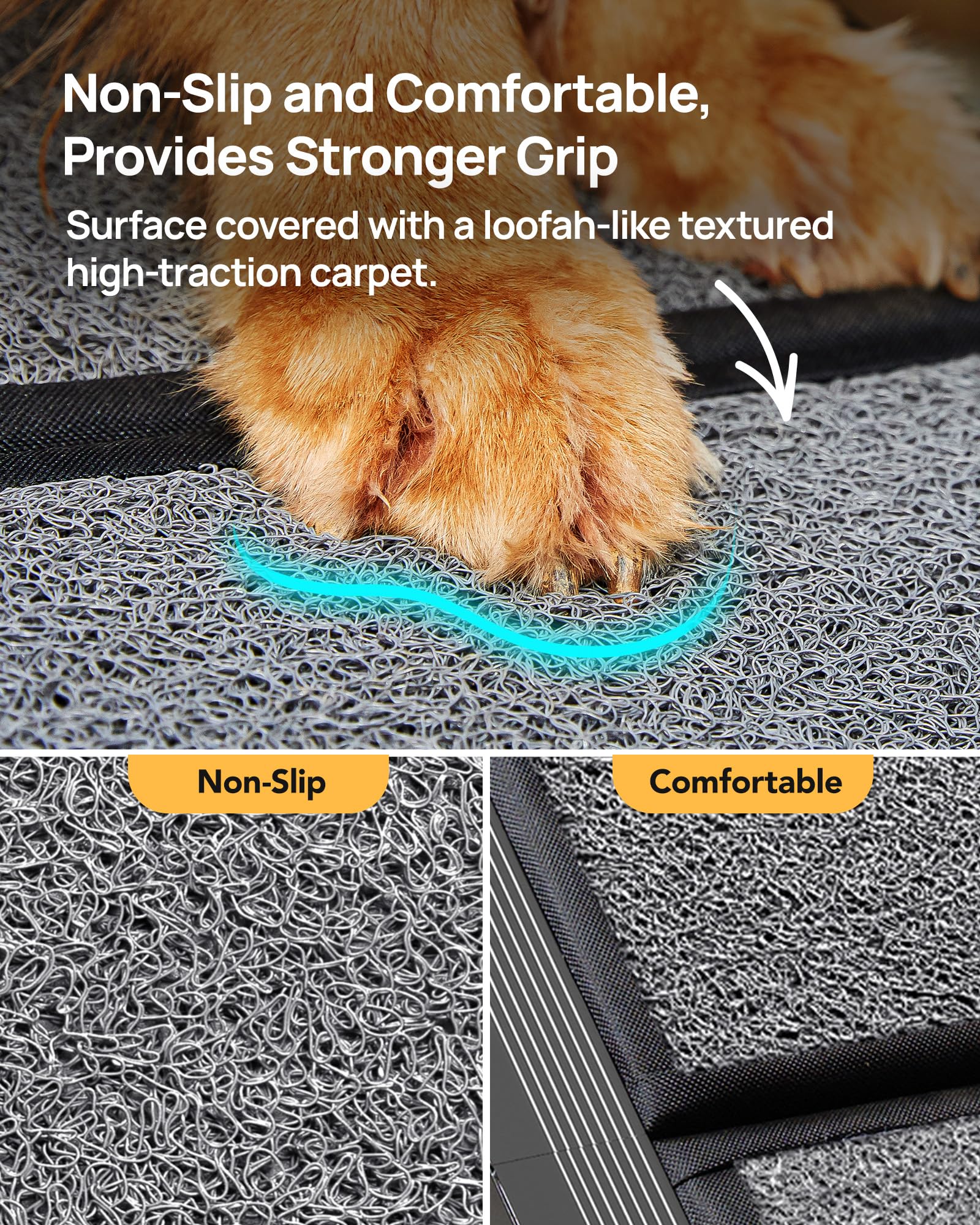 PetThem Dog Ramp folded for storage shows portable travel convenience.