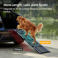 PetThem dog ramp with non-slip surface provides secure footing in any weather