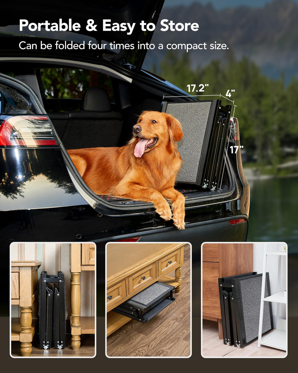 PetThem Dog Ramp for SUVs and trucks enables stress-free loading.