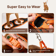 PetThem escape-proof harness features soft inner lining for gentle comfort during walks
