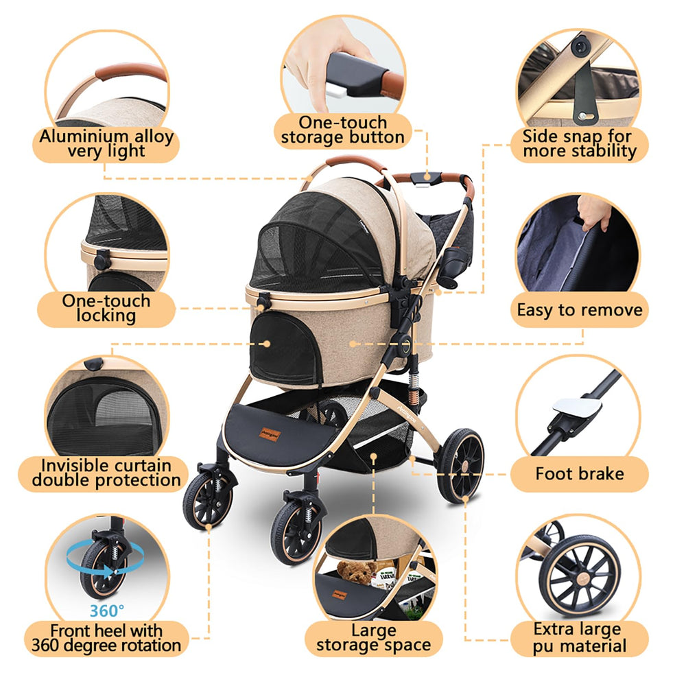 Pettingzoo foldable stroller for quick setup during errands