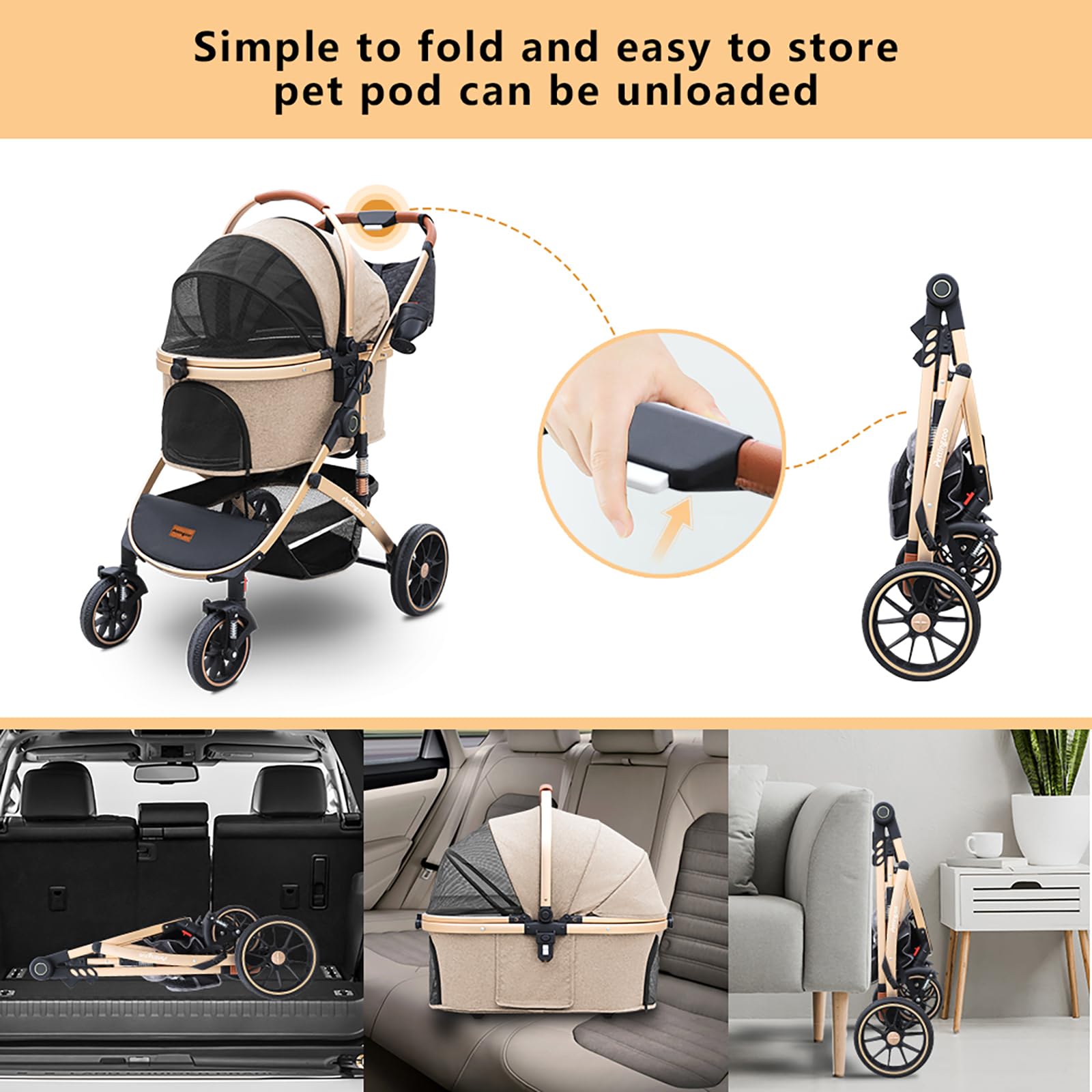 Pettingzoo storage basket and cup holder keeps essentials within reach