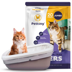 Pettiny 20 jumbo liners pack provides oversized protection for large pet trays and easy cleanup.