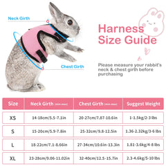 PETTOM bunny-harness-adjustable-buckles ensures secure neck and chest fit during walks.
