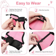 PETTOM bunny-harness-soft-padding offers comfortable wear with soft edges for pets.