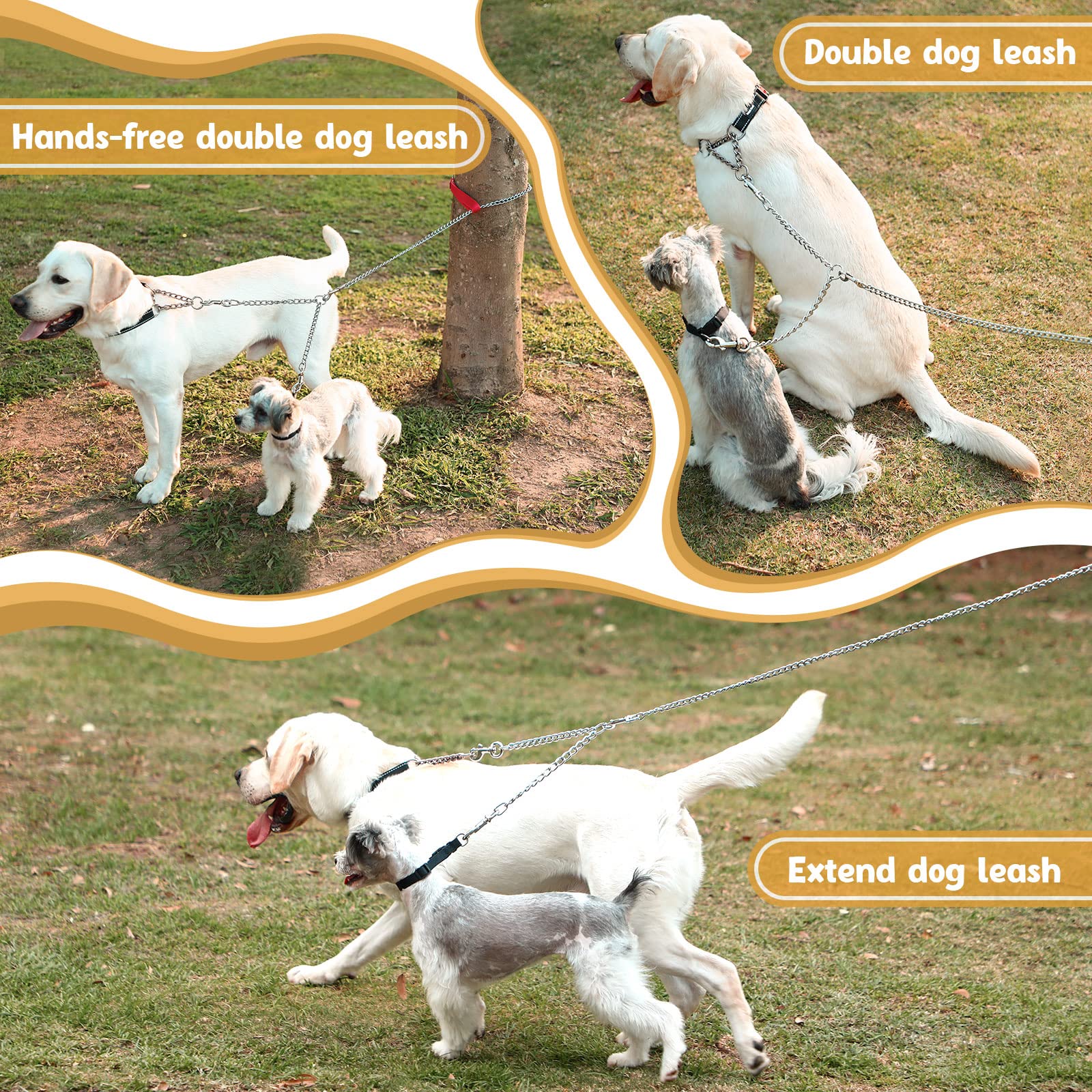 PETTOM swivel snaps in action preventing entanglement during walks