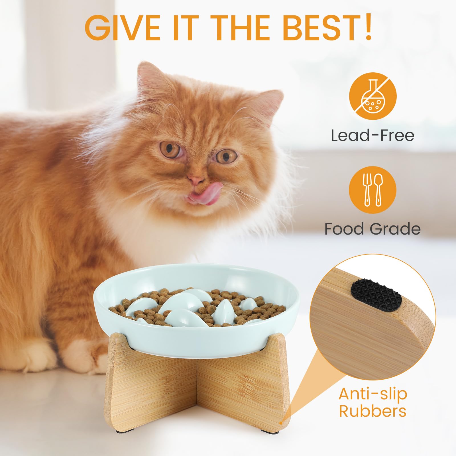 PETTOM non-slip stand keeps the bowl steady during meals