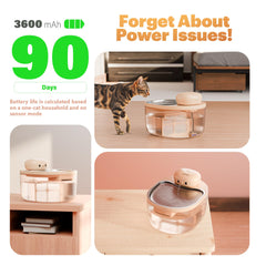PetTop motion-sensor water fountain detects approaching pets for automatic refills.