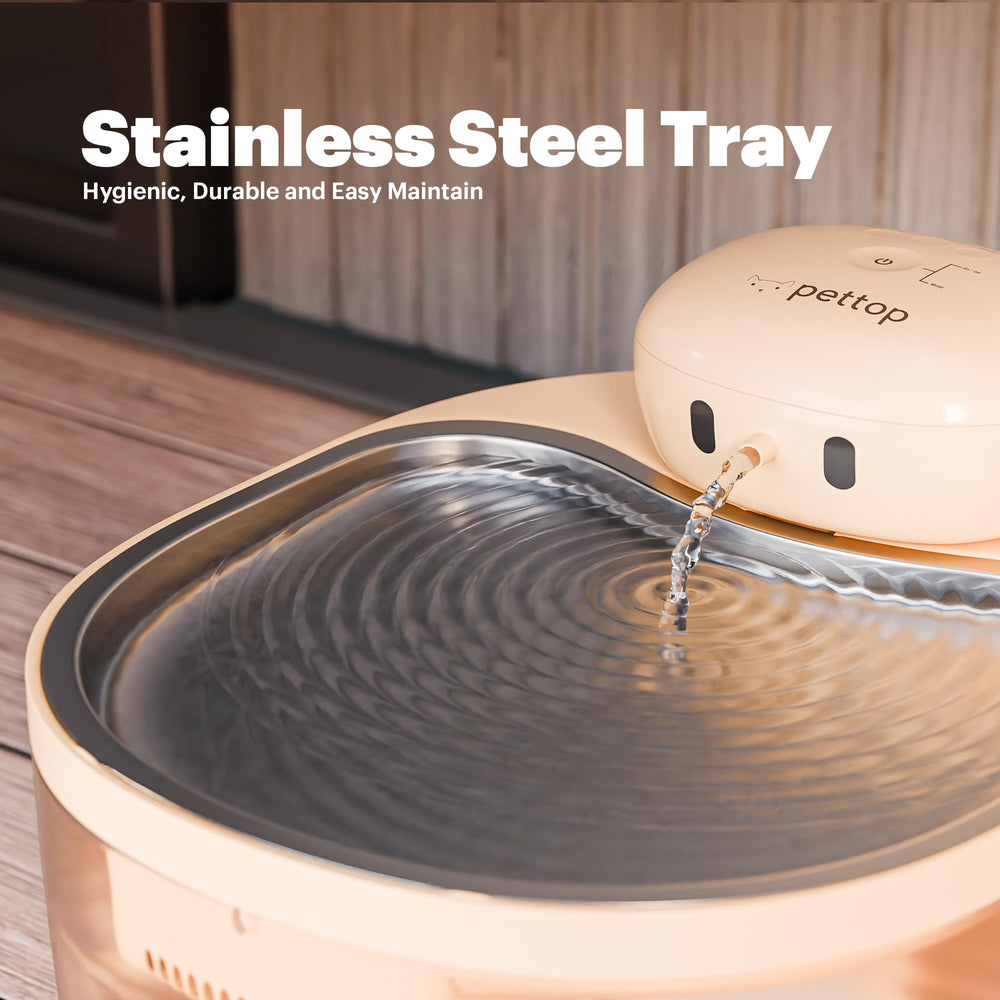 PetTop pumpless design eliminates submerged pumps for easier cleaning and better-tasting water.