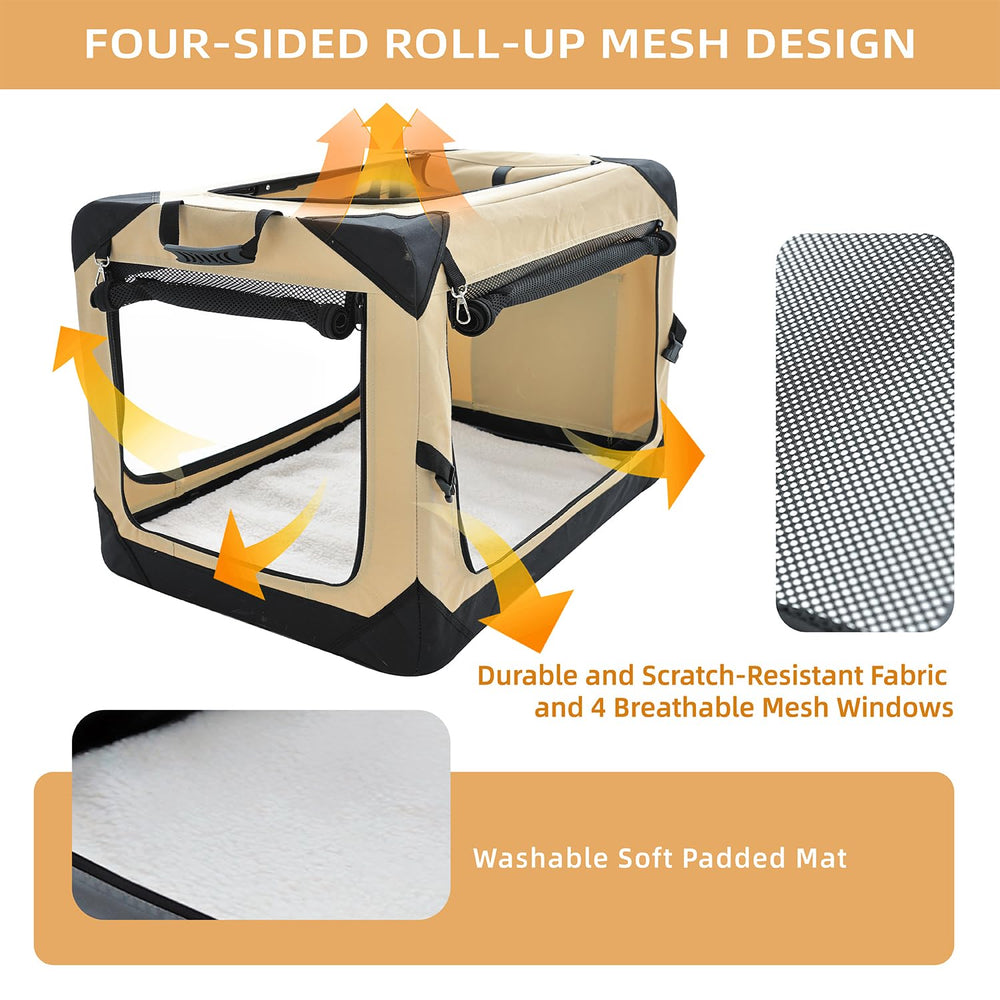 Pettycare 30in collapsible dog crate side vent promotes airflow and pet comfort.