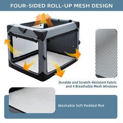 Pettycare crate carrying handle and side pockets for on-the-go storage.