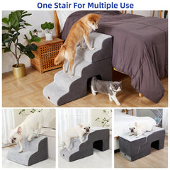 Pettycare dog stairs detachable into two 2-tier steps for versatile heights