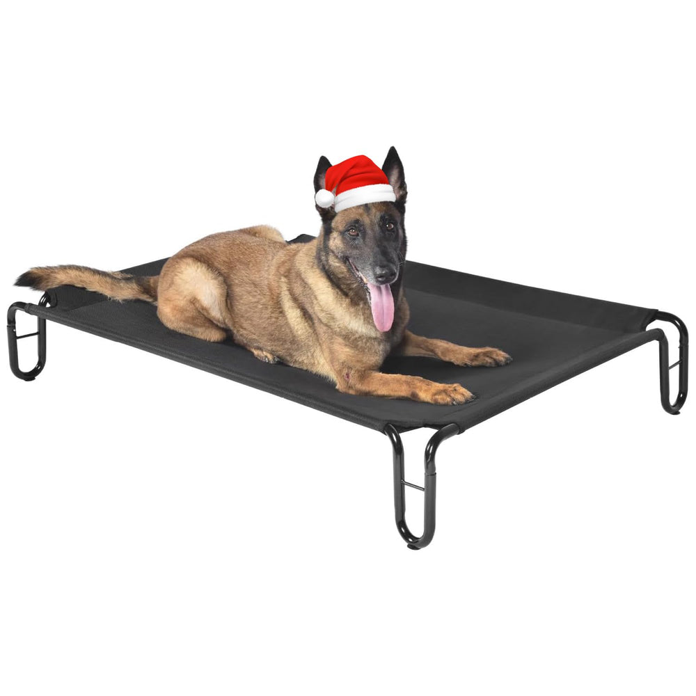 Pettycare elevated dog bed front view with cooling Teslin mesh for large dogs.