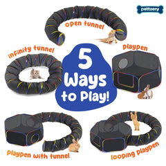Pettzery Cat Enclosure expansion size highlights roomy play space