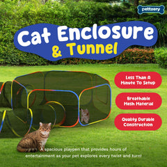 Pettzery Cat Tunnel interior with visibility and ventilation during play