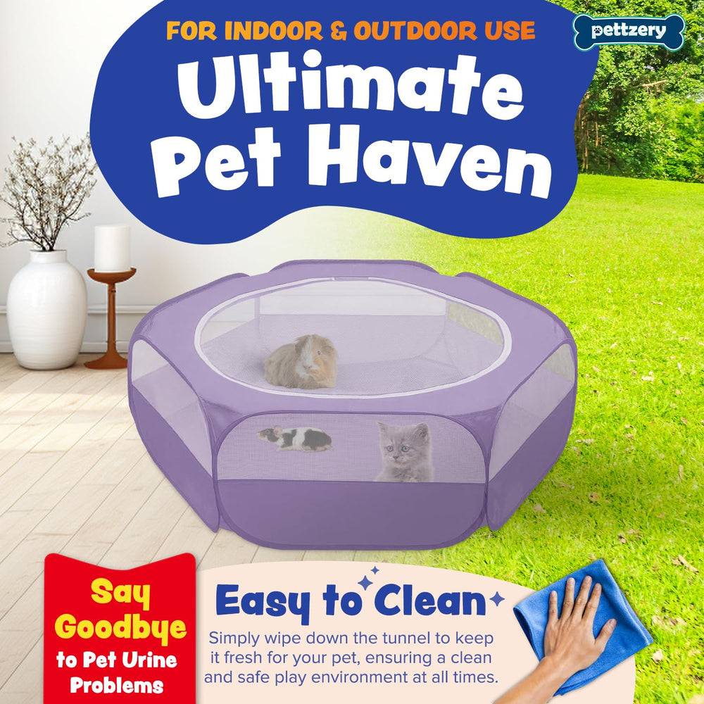 Pettzery playpen-foldable-pop-up-setup enables quick setup and easy travel.